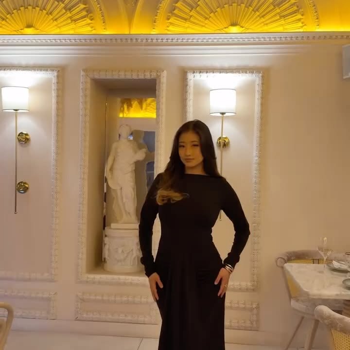 Instagram post by @__purnimagg for Heiress Beverly Hills. Caption reads: Elegant 🪄🖤
dress @heiressbeverlyhills AD.