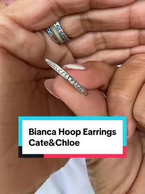 TikTok post by @valerie.sims2 for Cate & Chloe Jewelry. Caption reads: #hoopearrings #TikTokShopBackToSchool....