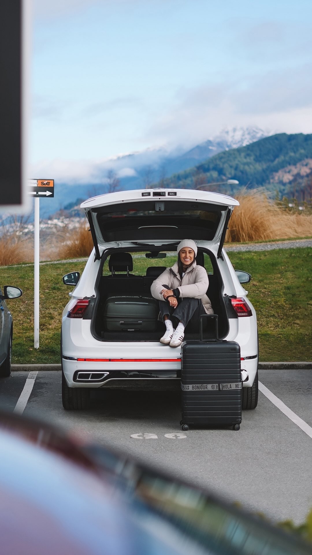 Instagram post by @daneandstacey for SIXT. Caption reads: [...] pulling us back! What would you add?....