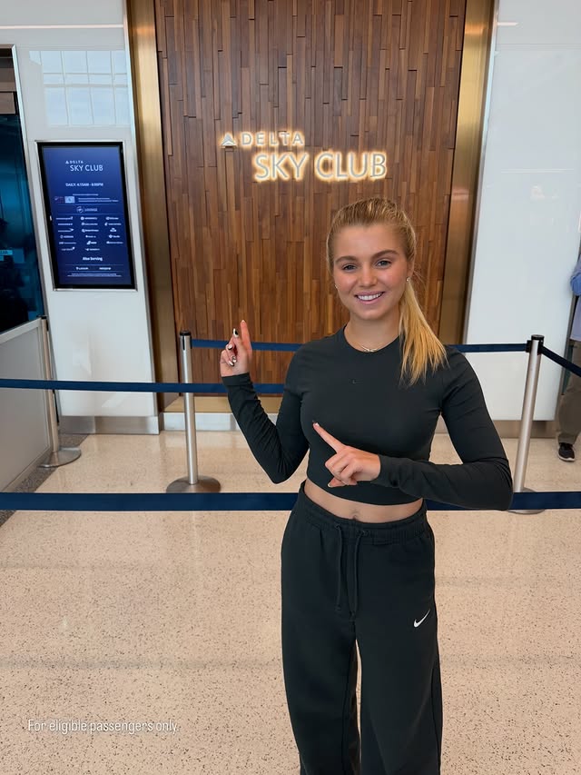 Instagram post by @anna.leigh.waters for Delta Air Lines. Caption reads: BIG thanks to @delta with all of my travel to the....
