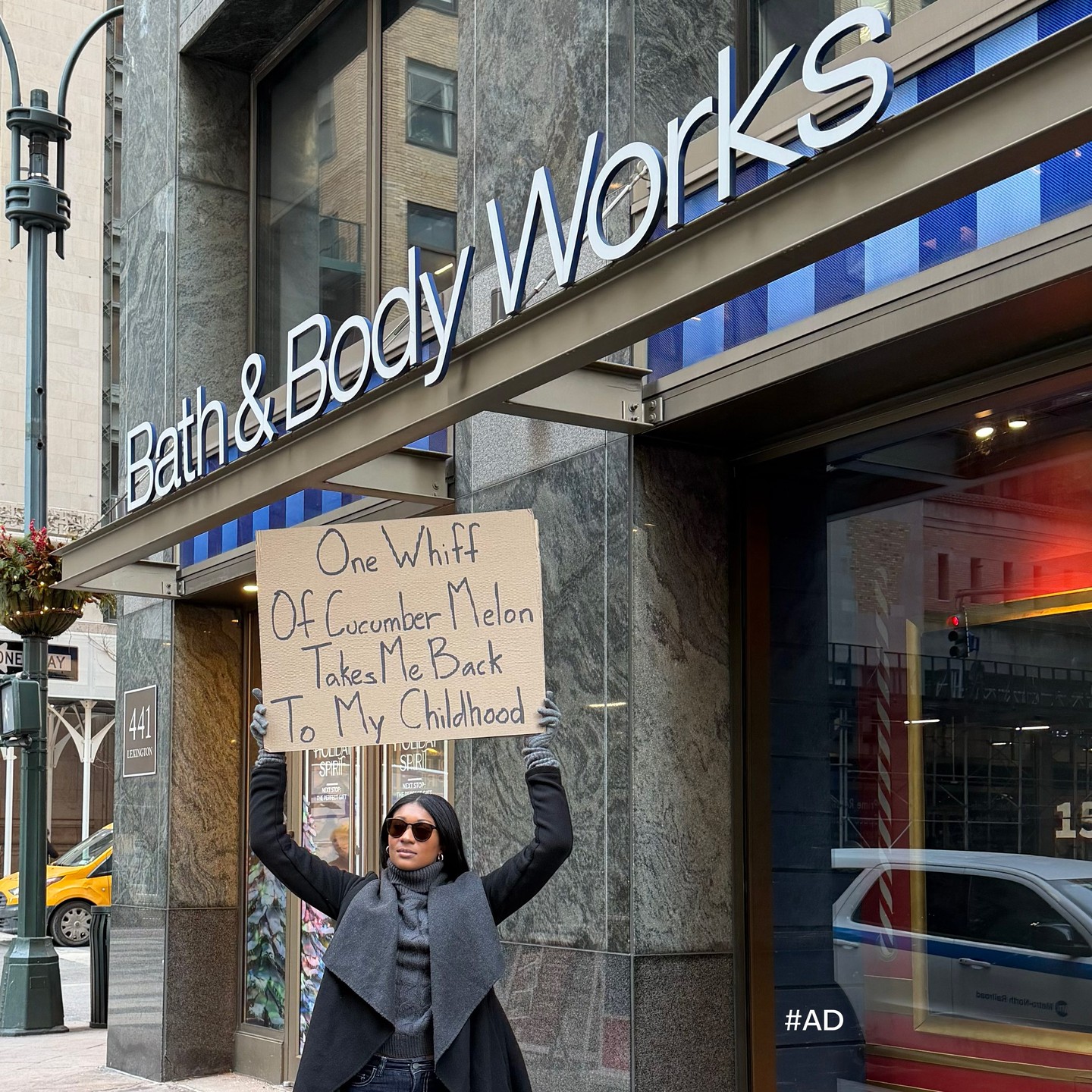 Instagram post by @dudettewithsign for Bath & Body Works. Caption reads: #AD The Semi-Annual Sale called 📞  It said your....