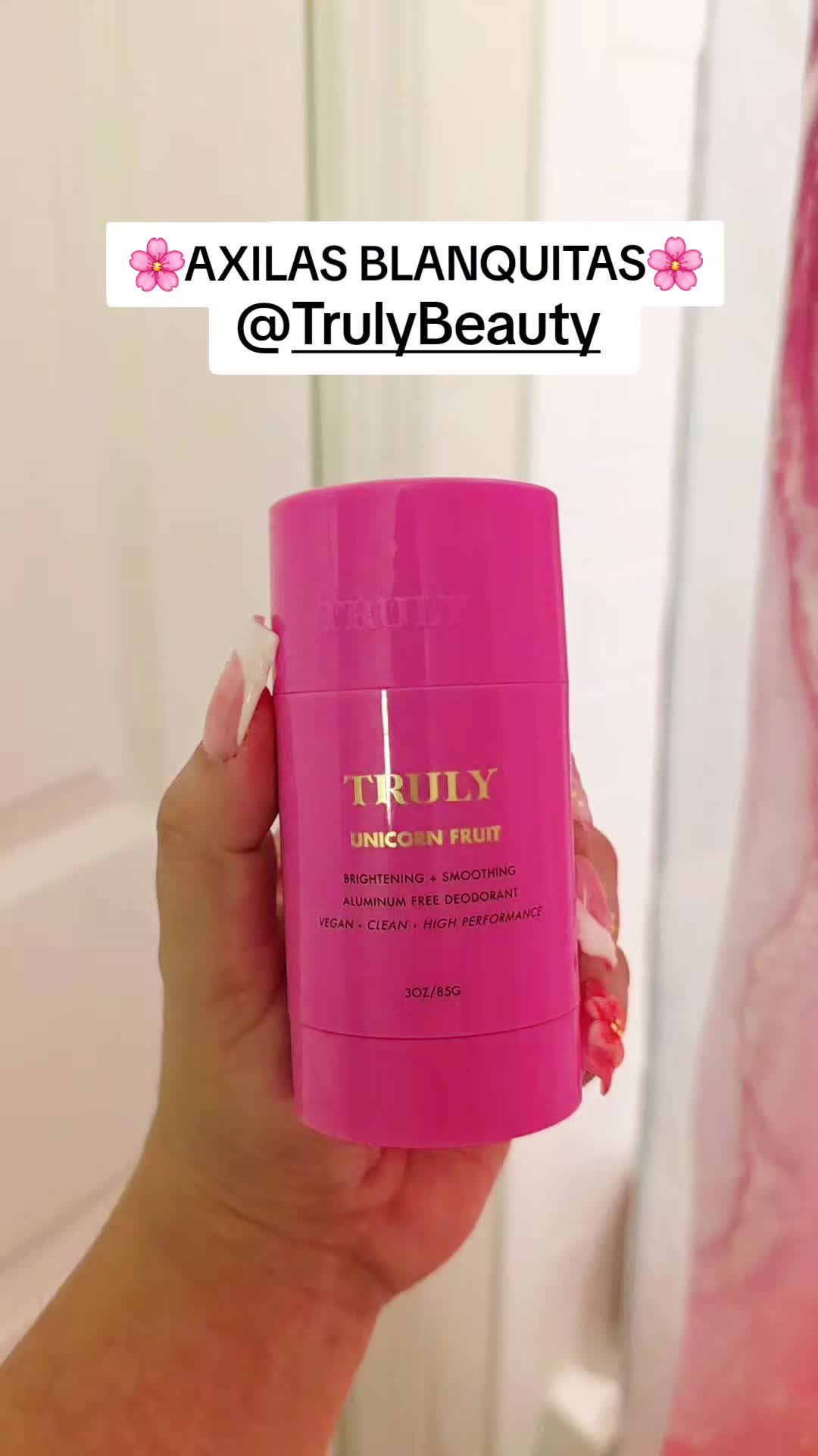 TikTok post by @yorksp1 for Truly Beauty. Caption reads: [...] #deodorantviral #truly #trulybeauty @Truly....