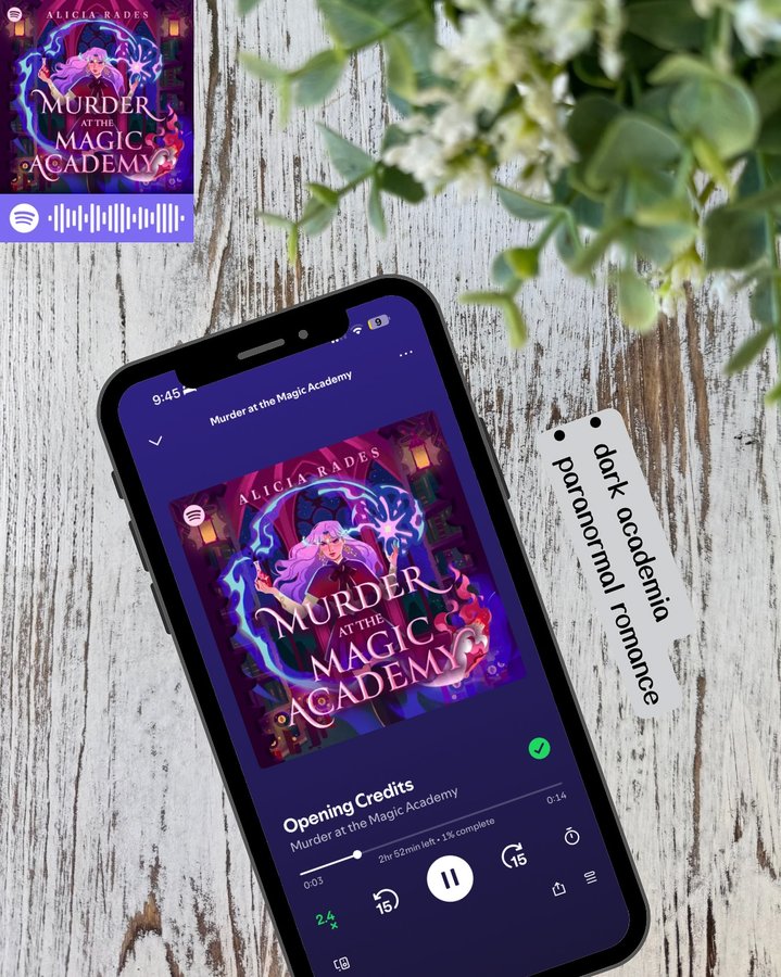 Instagram post by @dana.loves.books for TLC Book Tours. Caption reads: Murder at the Magic Academy
Alicia Rades....