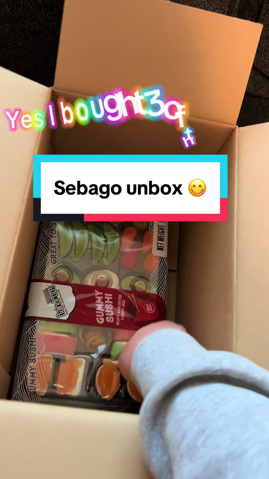 TikTok post by @worldofoso for Sebago Shop. Caption reads: Unboxing @Sebago Shop Snacks and I already know....