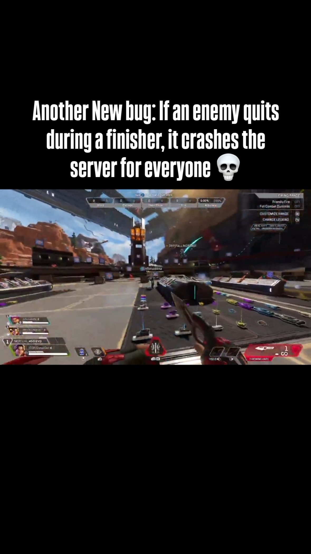 Instagram post by @mayor_of_fps for Apex Legends. Caption reads: bruh that’s two server crash bugs 

OP: CronusCarl.