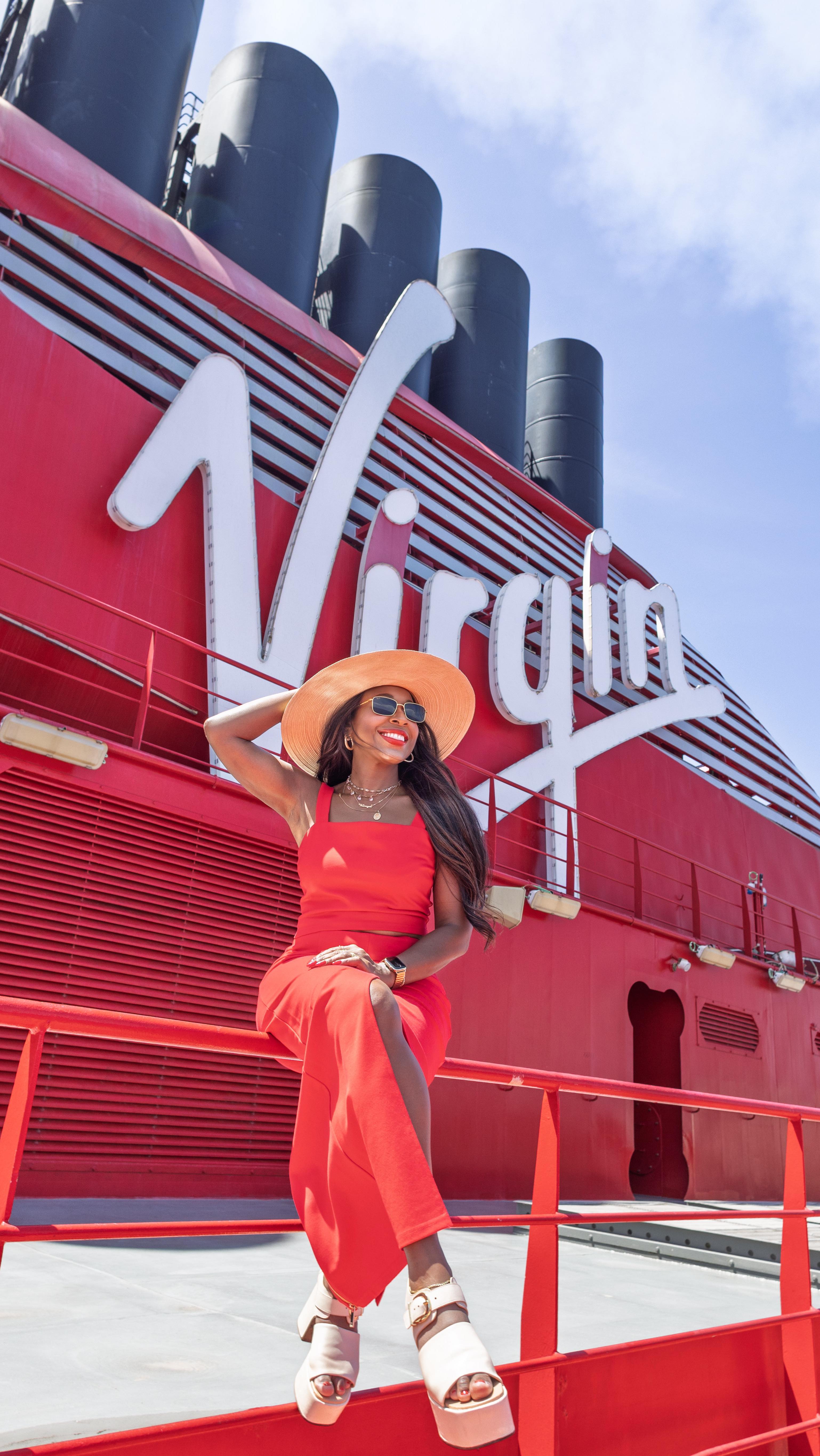 Instagram post by @kinyaclaiborne for Karen Millen. Caption reads: Setting sail on a culinary adventure with....