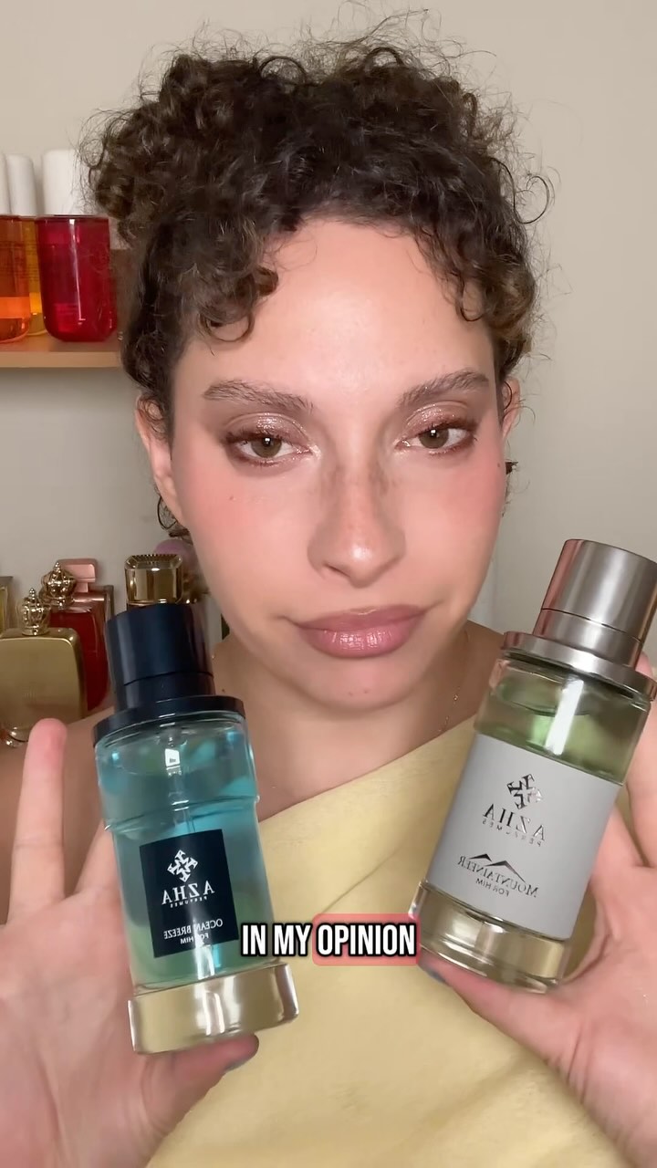 Instagram post by an influencer for Azha Perfumes. Caption reads: Two affordable summer fragrances from @azhagcc....