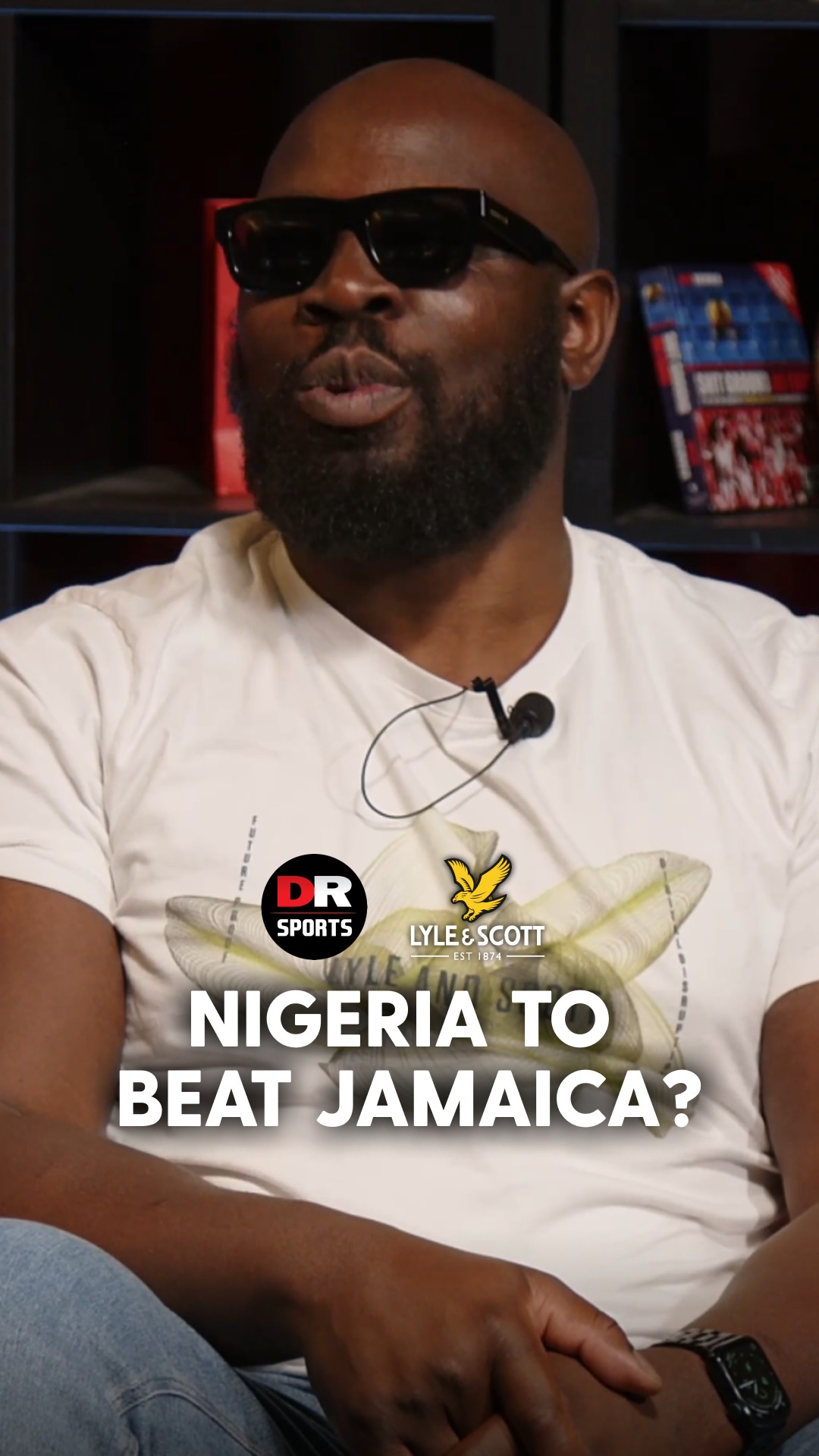 Instagram post by @drsports_media for Lyle & Scott. Caption reads: It's the year of the bird so will Nigeria beat....
