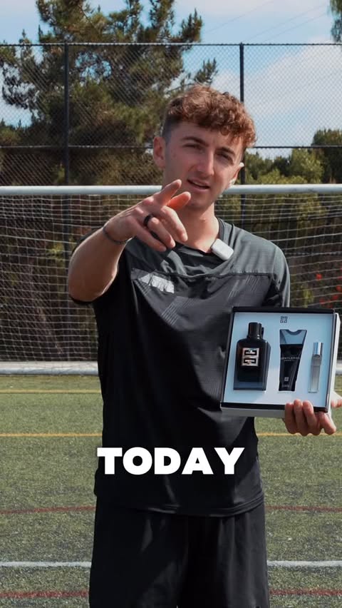 Instagram post by @brandon.elsd for Givenchy Beauty. Caption reads: Hitting trickshots with @givenchybeauty 💪🏽⚽️🔥....