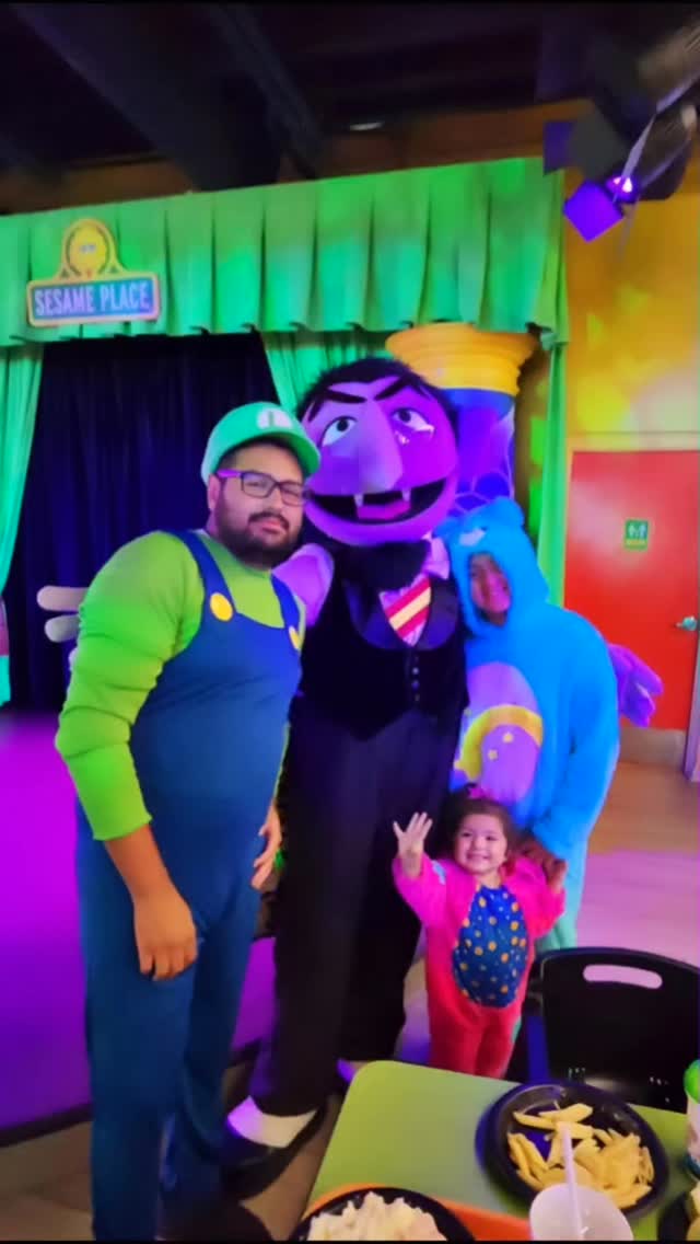 Instagram post by @therainbowfamilyfun for Sesame Street. Caption reads: Day 8 of our very Spooktacular October!....