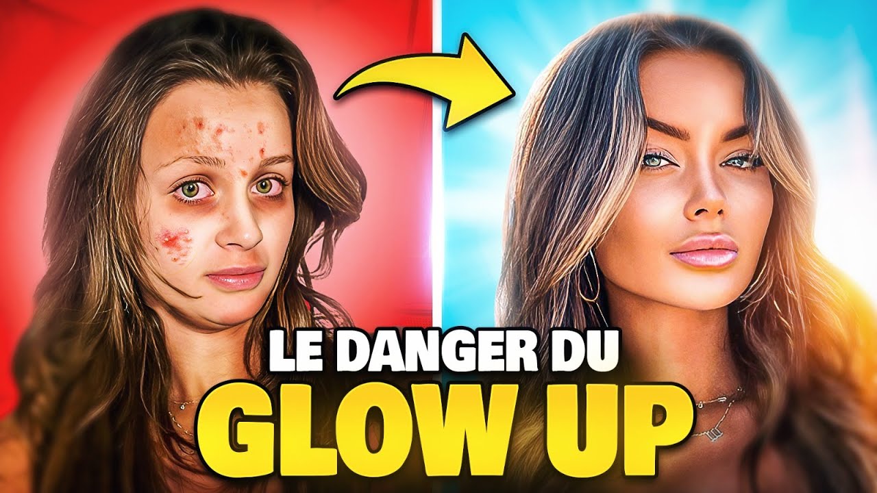 YouTube post by @amistory for mymuesli. Caption reads: "Glow Up" videos are DANGEROUS (they can ruin your....