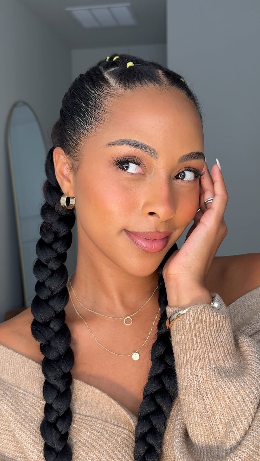 Instagram post by @kristina.manners for Eylure. Caption reads: #AD Natural eyelash extension look 🤎 The....