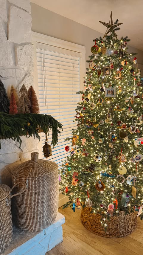 Instagram post by @theheinrichhouse for Old World Christmas. Caption reads: [...] down our tree and put away our....