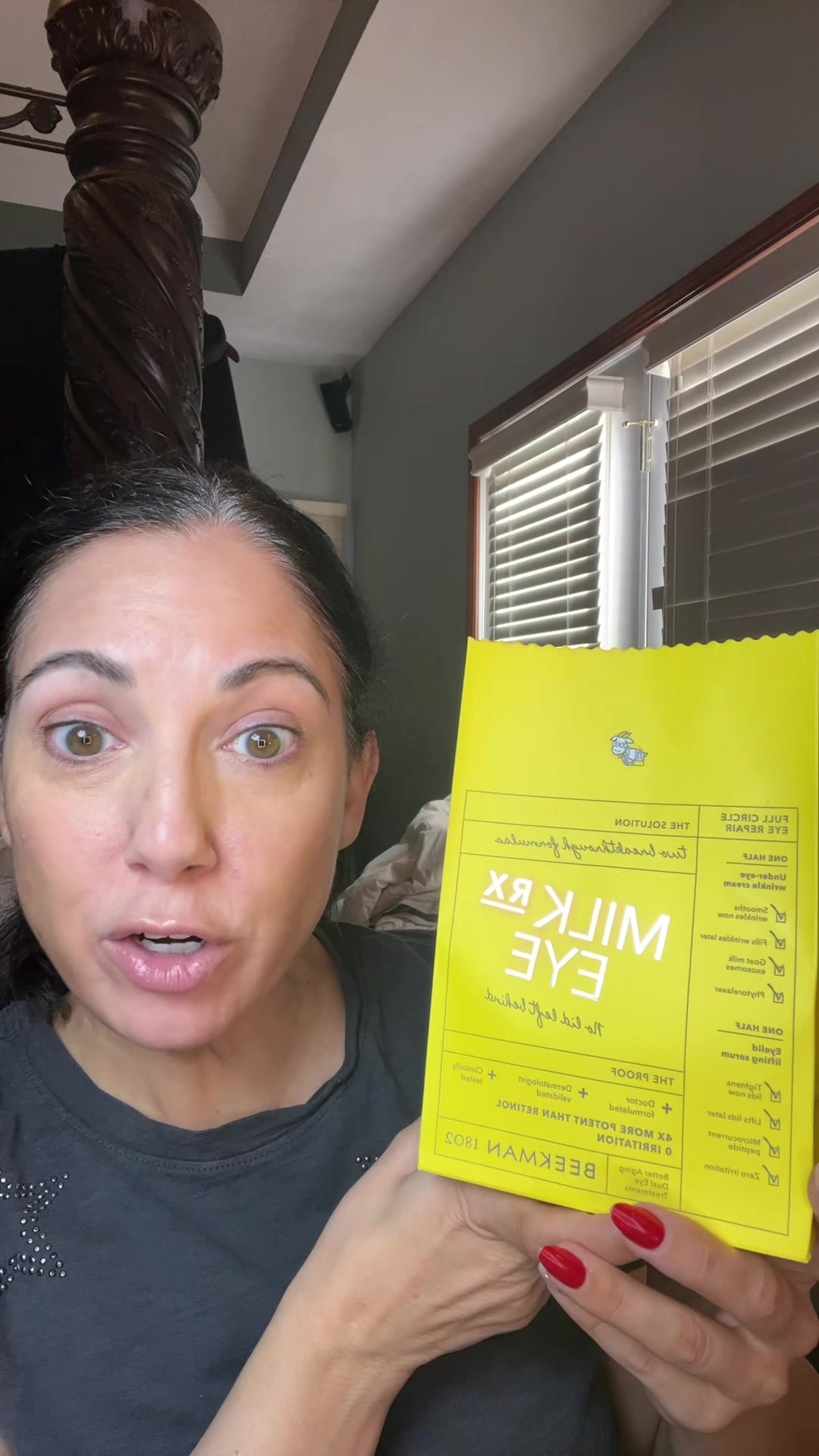 TikTok post by @danielle.toks for Beekman 1802. Caption reads: @Beekman 1802 NEW dual eye cream had me thinking....