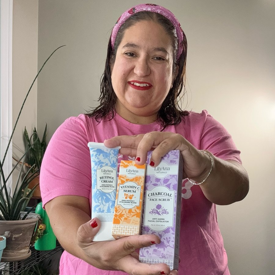 Instagram post by @nannymomrhonda for Lilyana Naturals. Caption reads: [...] Say hello to your best skin yet! 💖....