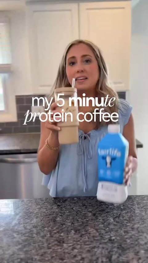 Instagram post by @hellolaurenashley for fairlife. Caption reads: [...] coffee with added protein thanks to....
