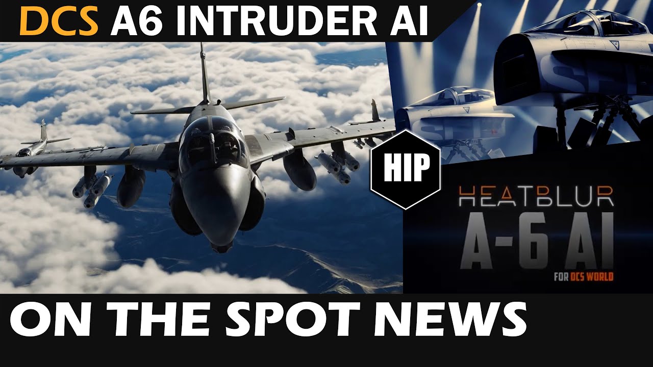 YouTube post by @hipgames for MOZA Racing. Caption reads: DCS, Esports & the A6 Intruder Teasing Vietnam– A....