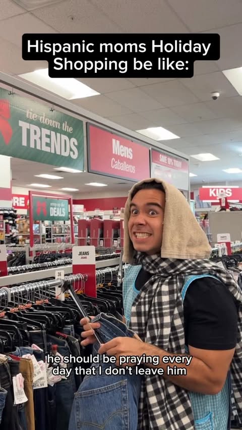 Instagram post by @campuzanoabelardo for Burlington. Caption reads: [...] holiday shopping, am I right?! 🤣😂....