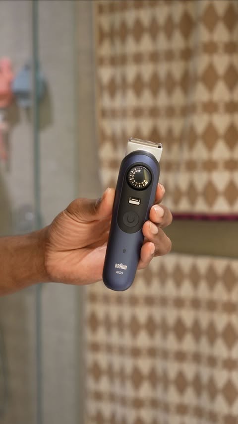 Instagram post by @qharris18 for Braun. Caption reads: #Ad #BraunPartner From beard to body — one tool....