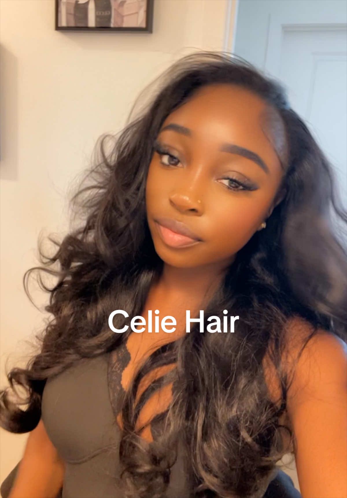 TikTok post by @dareallldolll for Celie Hair. Caption reads: [...] has a snug fit and very secure from.....