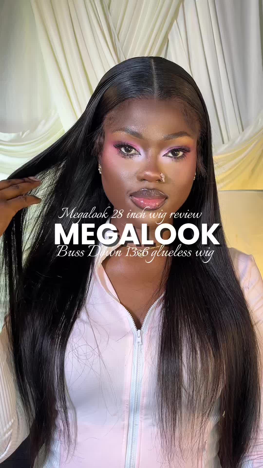 TikTok post by @thatgirlsholape for Megalook. Caption reads: The @MegalookHairUK 13x6 Buss down should be in....