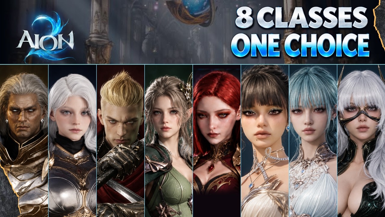 YouTube post by @CrusherXGaming for GearUP. Caption reads: Try GearUP Booster for AION 2 (sponsored): Use....