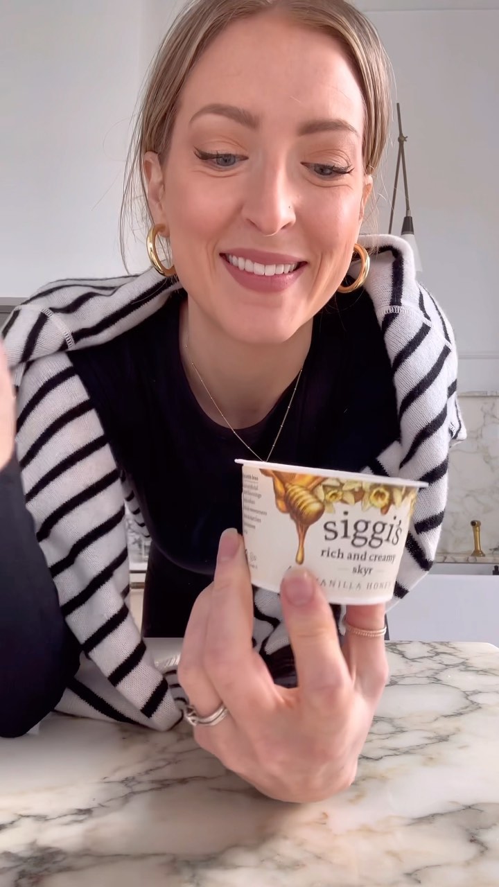 Instagram post by @bromabakery for siggi's dairy. Caption reads: Meet your newest weeknight dessert obsession: 3....