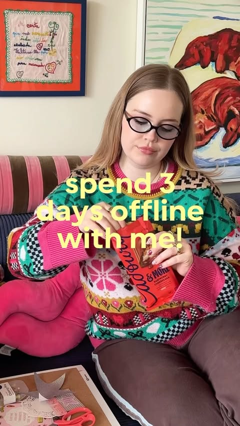 Instagram post by @hattienixon for Cadbury. Caption reads: [...] to after 3 days with no scrolling! 📵....