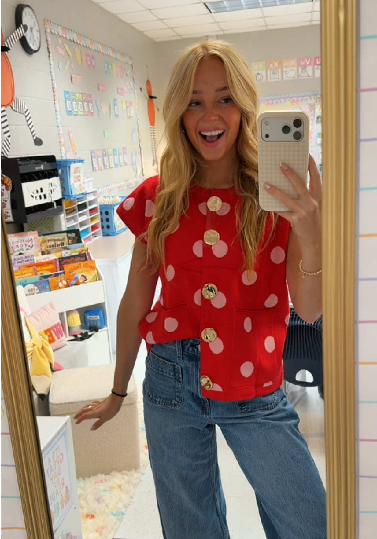 TikTok post by @kalssgrace for Yeokou. Caption reads: Teacher outfit Thursday! 🍎 @Yeokou #yeokoufashion....