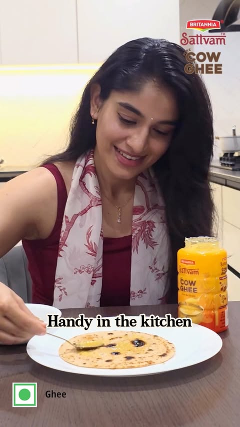 Instagram post by @prakriti.k.prasad for Britannia SnackInc. Caption reads: The best ghee I’ve ever had! 💛....