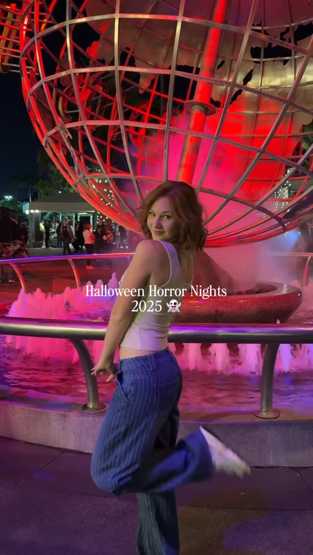Instagram post by @lilybrooksobriant for Halloween Horror Nights. Caption reads: Halloween Horror Nights 2025 🎃
it’s that time of....