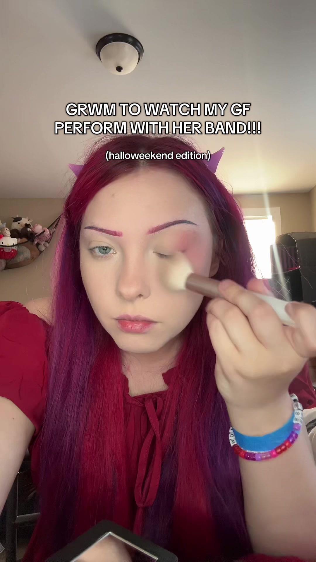 TikTok post by @autumnmarys for KimChi Chic Beauty. Caption reads: can’t believe halloweekend is coming to an end 💔....