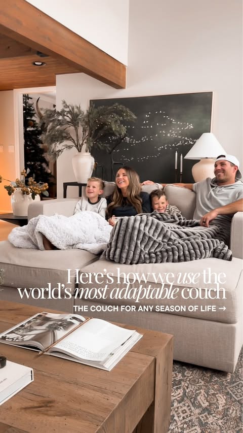 Instagram post by @laurenashleyhansen for Lovesac. Caption reads: The holiday hype is real around the @lovesac....