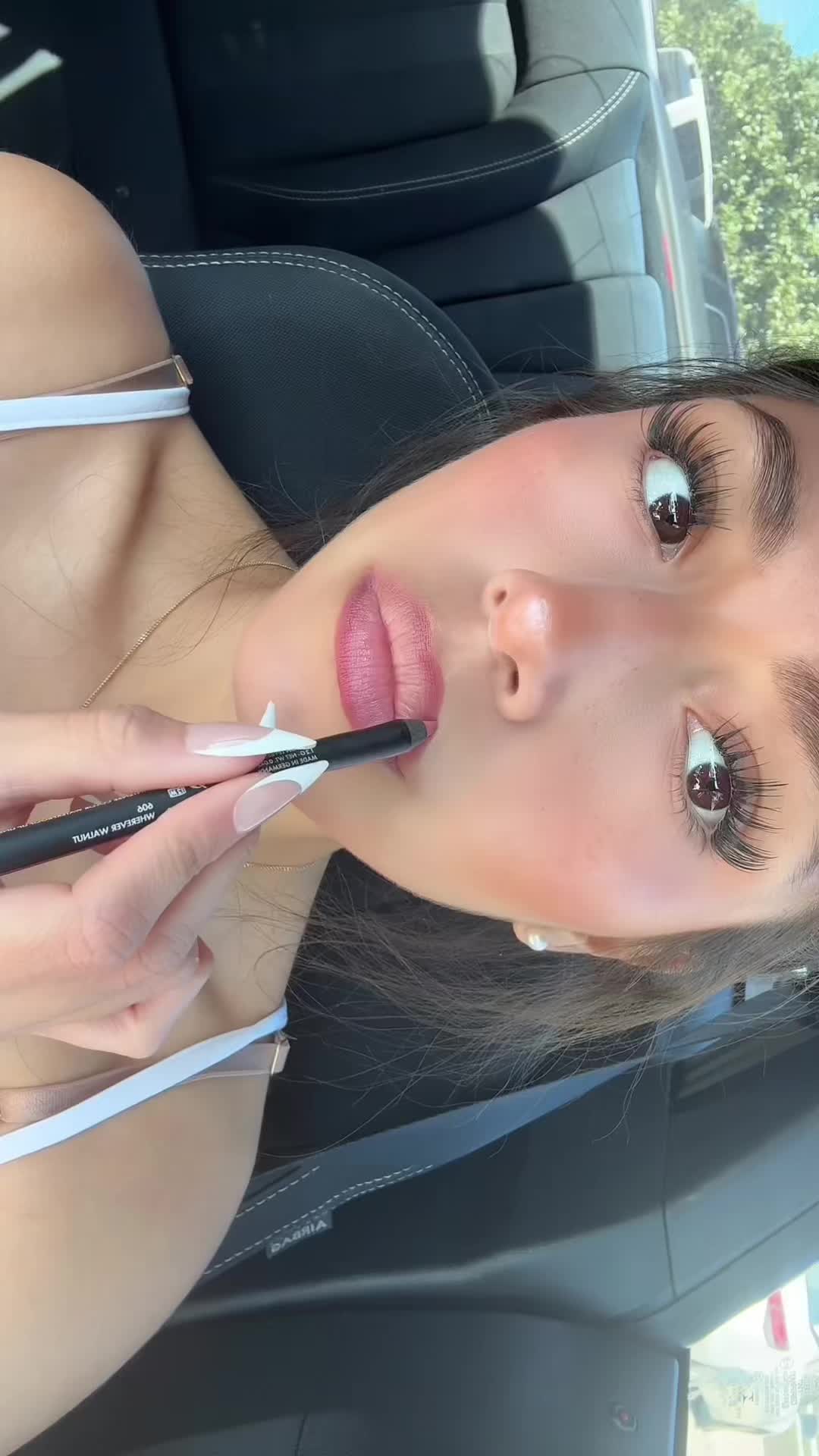 TikTok post by @ceciliadiaaz for Rhode Skin. Caption reads: lip combo with @rhode skin @makeupforever.