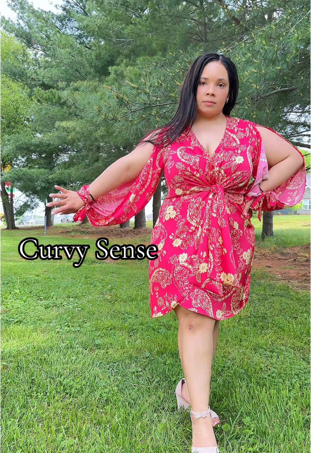 TikTok post by @cardis.ego for Curvy Sense. Caption reads: [...] pampered, or just owning the day—this Curvy....