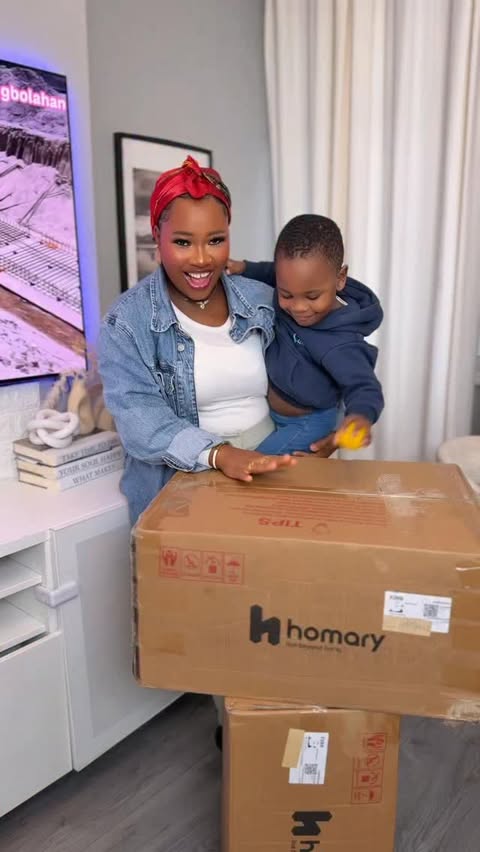 Instagram post by @zaynab_azeez for Homary. Caption reads: These nightstands and dresser from @homarycom fit....