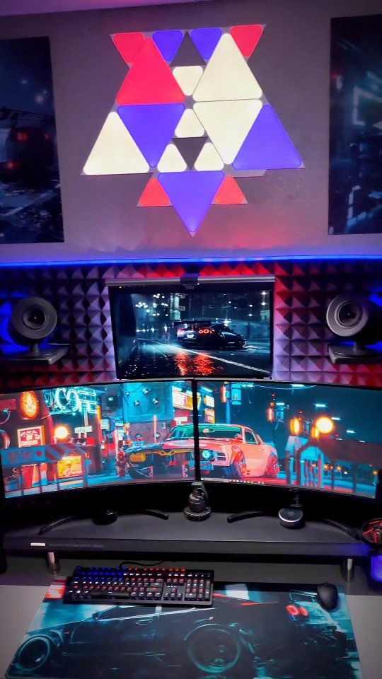 Instagram post by @phazr for V1 Tech. Caption reads: Tired of a boring gaming setup? 🤔 V1 Tech’s 4th....