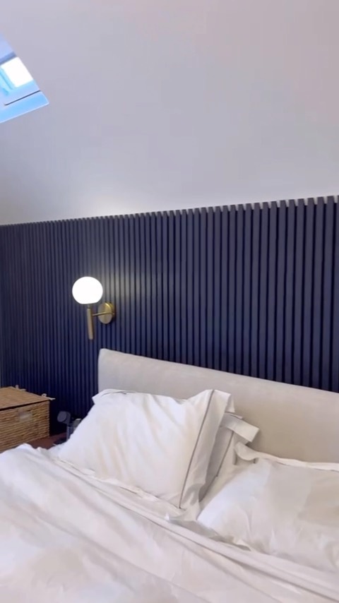 Instagram post by @simonandtaliahome for Naturewall. Caption reads: Our bedroom!! We still need to finesse the room....