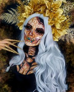 Instagram post by @blackunicorn2991 for Snazaroo. Caption reads: [...] using: @colibrix.bodypaint @officialsnazaroo....