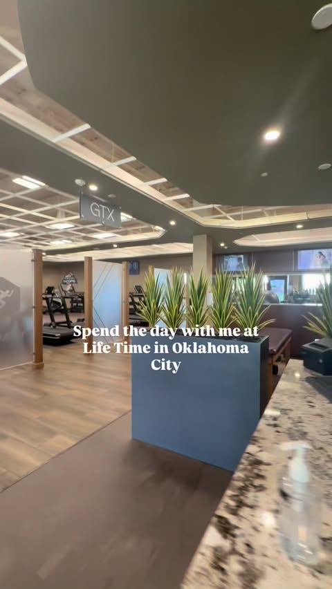 Instagram post by @tiffanyinokc for Life Time. Caption reads: Come spend the day with me at....