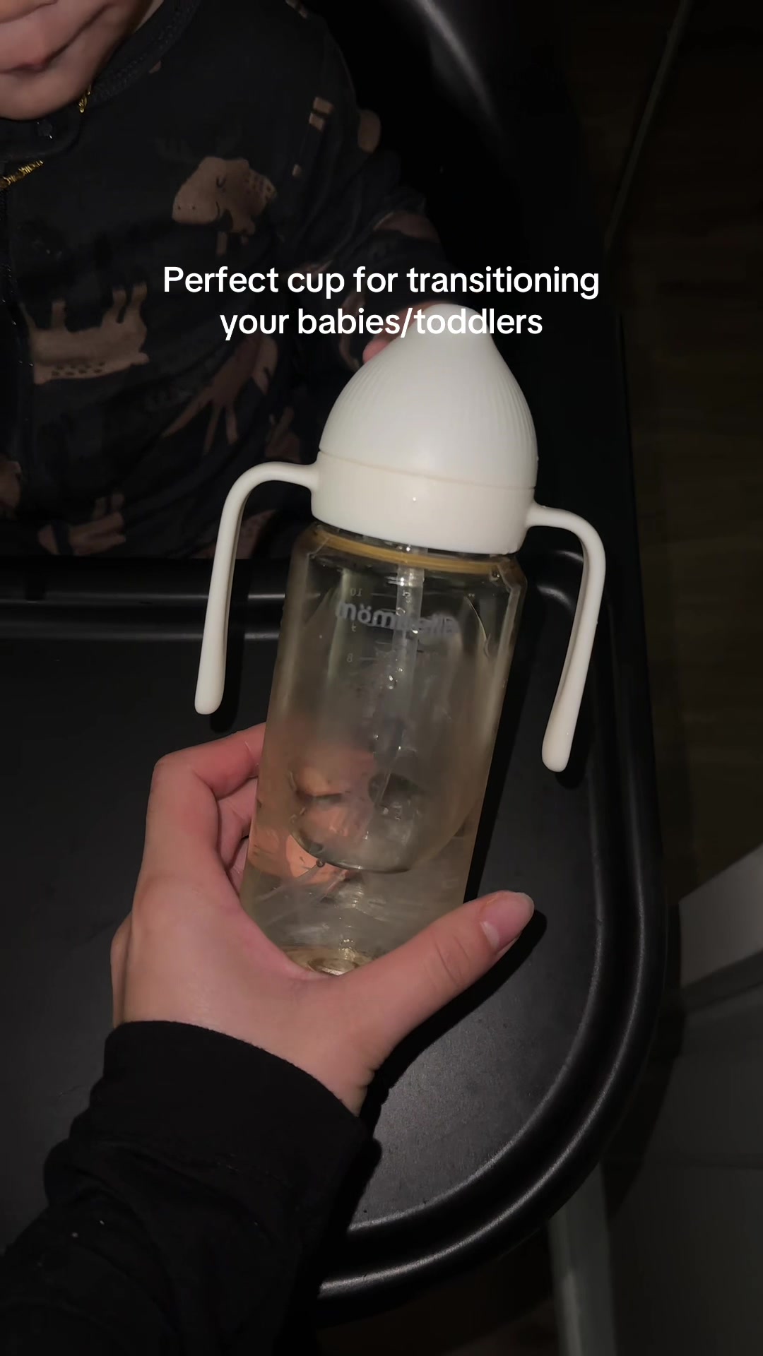 TikTok post by @lesliexannn for mombella official. Caption reads: We introduced straw cups to my son at 6months when....