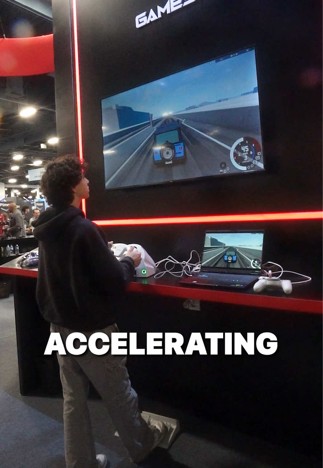 TikTok post by @vermaxtv for GameSir. Caption reads: This is the CRAZIEST Racing Controller! @GameSir....