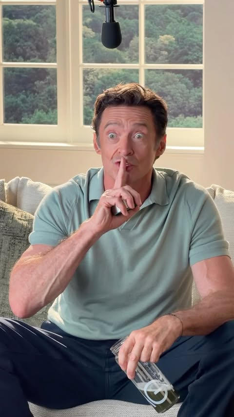 Instagram post by @thehughjackman for AG1. Caption reads: Welcome to my daily routine. @drinkag1 #partner.