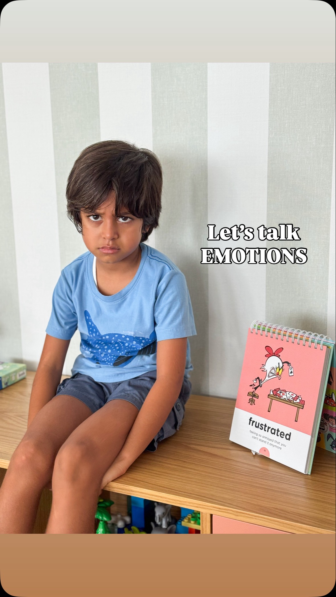 Instagram post by @playbakecreate for Mrs Wordsmith. Caption reads: My kid’s emotional range used to go from 0 to....