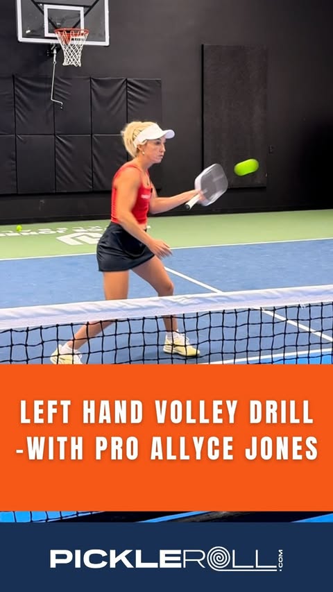 Instagram post by @_pickleroll_ for Crbn Pickleball. Caption reads: Want a stronger two-handed volley? 🔥 Try this....