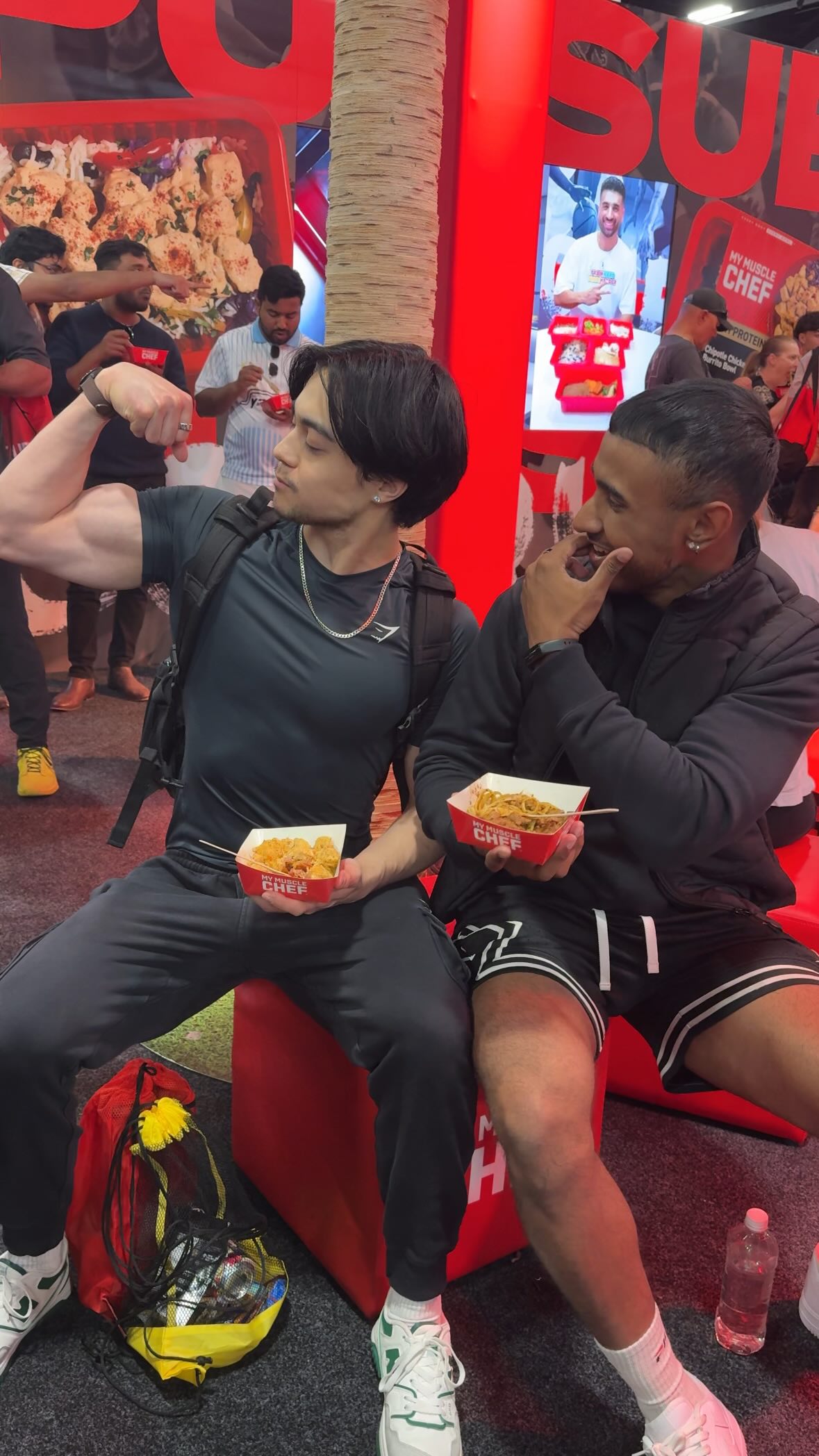 Instagram post by @brendanwongfit for My Muscle Chef. Caption reads: [...] Fitness Expo....