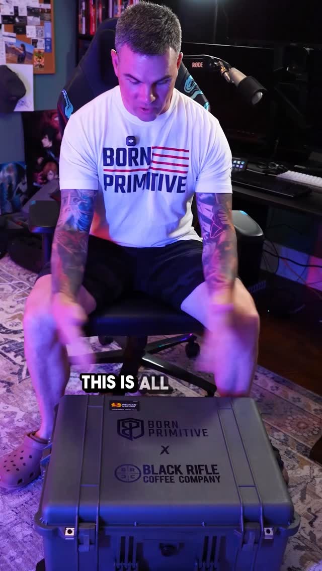 Instagram post by @bornprimitivetactical for Born Primitive. Caption reads: [...] profits from @blackriflecoffee and....