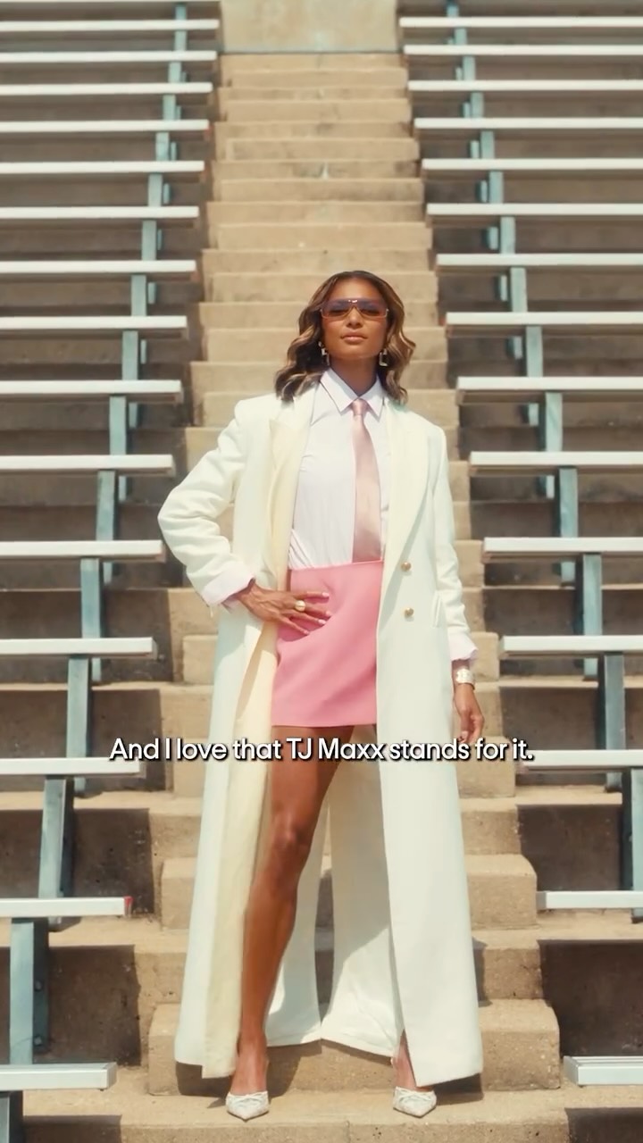 Instagram post by @gabbythomas for TJ Maxx. Caption reads: Look good. Feel good. Run good. @TJMaxx inspires....