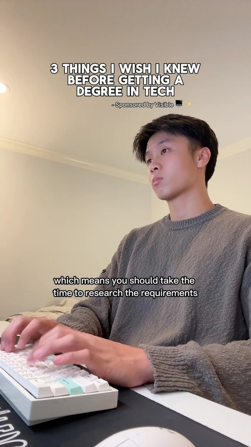 Instagram post by @allenvert for Visible. Caption reads: Choosing to go into tech is one of the best....