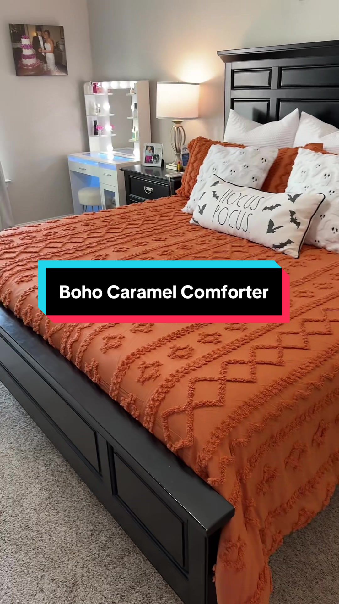 TikTok post by @rachel_nicole410 for Bedsure Home. Caption reads: I got a king size for my king size bed, I love it....